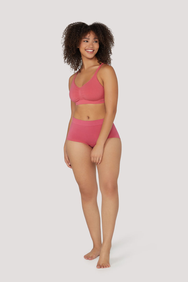 Bamboo Boy Leg shorts | Bella Bodies UK | Deep Rose