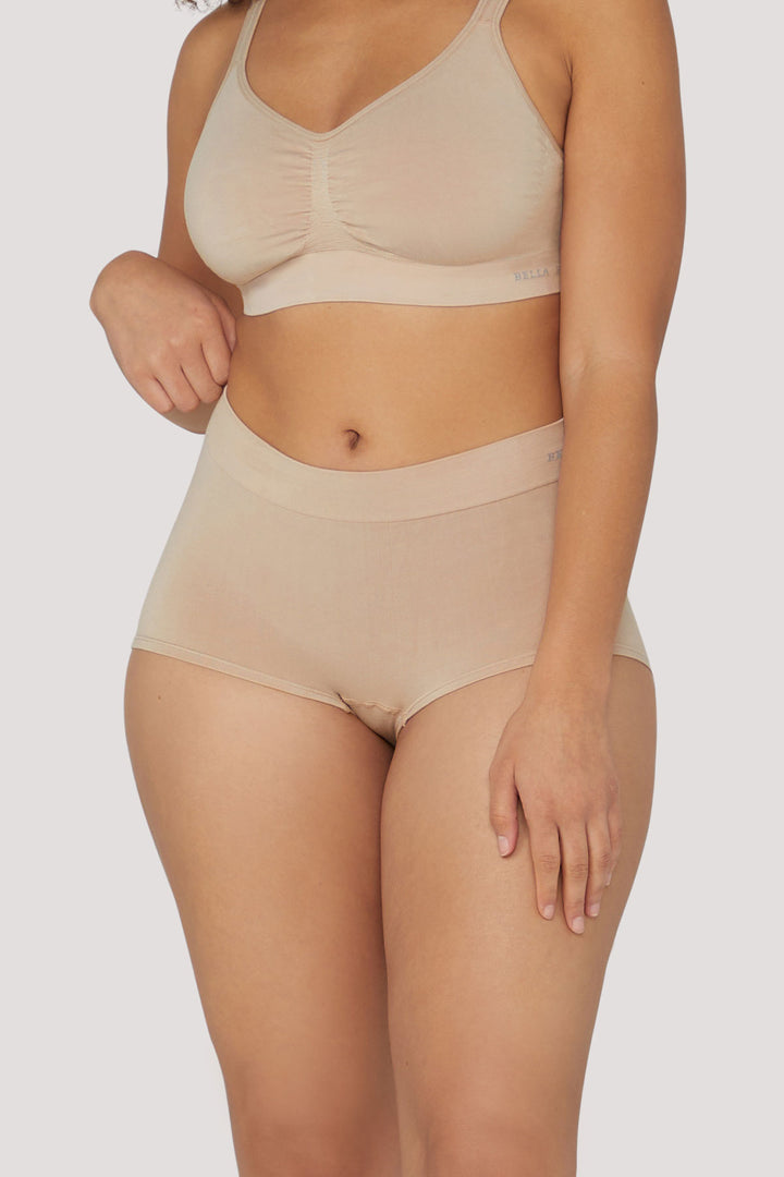 Bamboo Boy Leg Shorts | Bella Bodies UK | Sand | Front