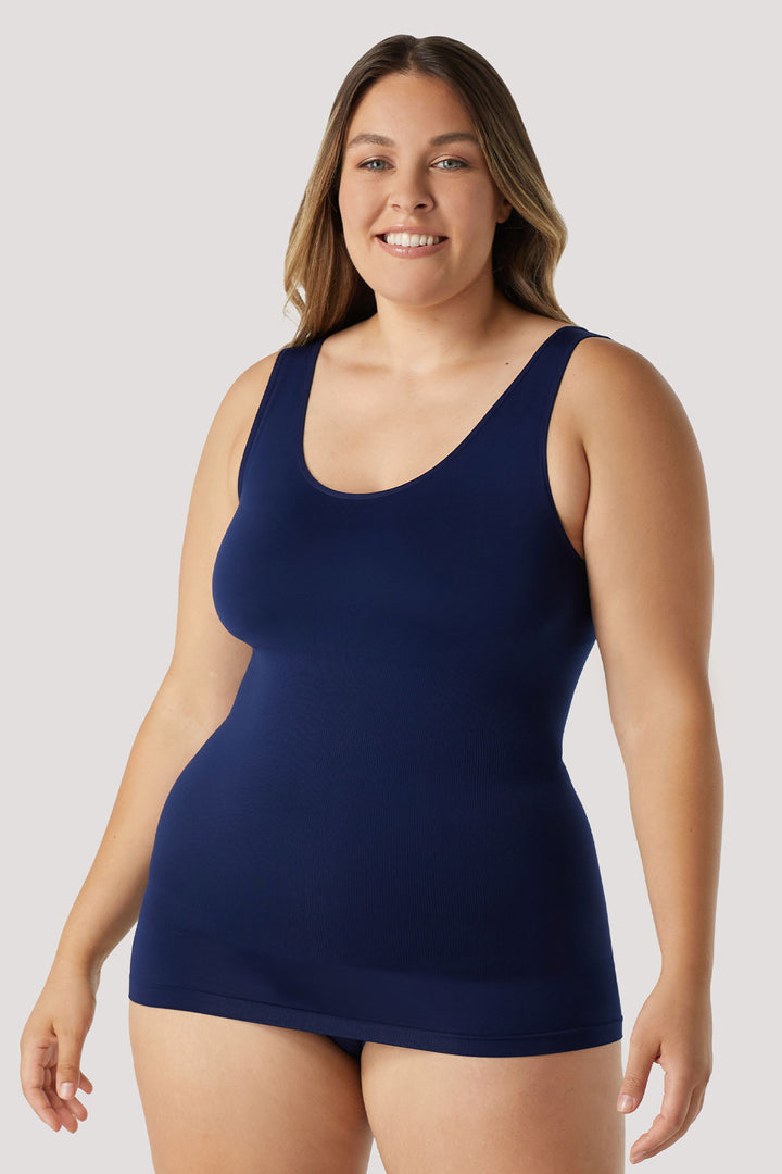 Women's Shaperwear Smoothing Reversible Tank 2 pack I Bella Bodies UK I Navy