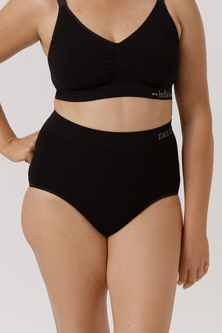  High waisted tummy control underwear 3 pack | Bella Bodies UK | Black | Front