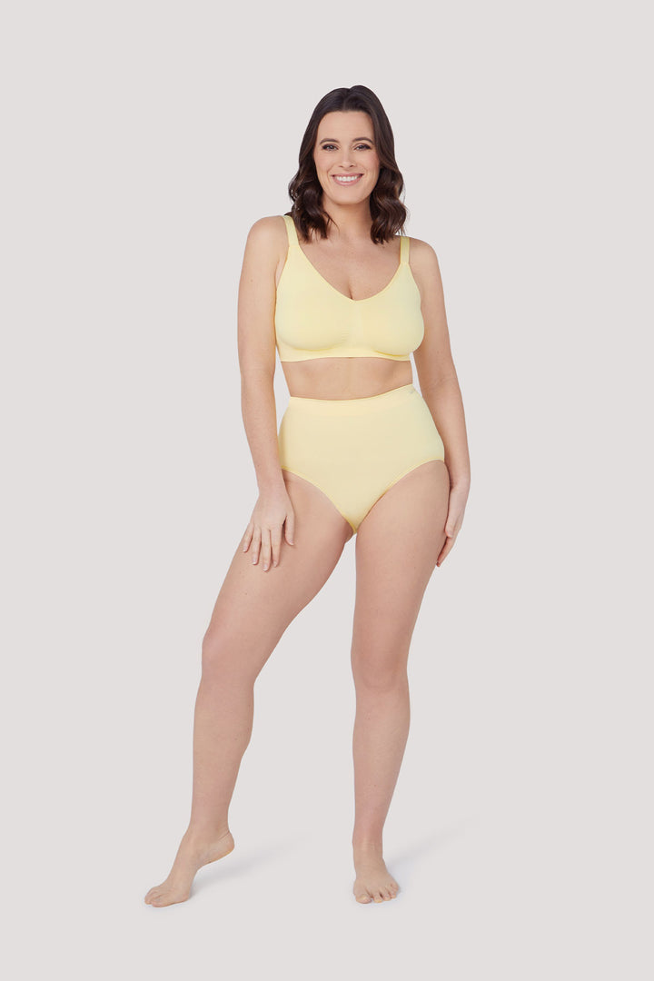  High waisted tummy control underwear 3 pack | Bella Bodies UK | Lemon