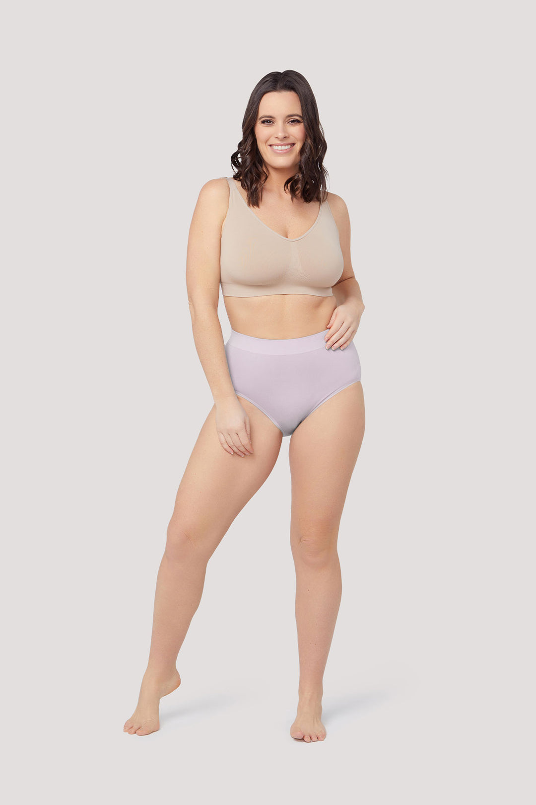 Eco-friendly High Waist Breathable Bamboo Underwear | Double pack | Bella Bodies UK | Soft Lilac