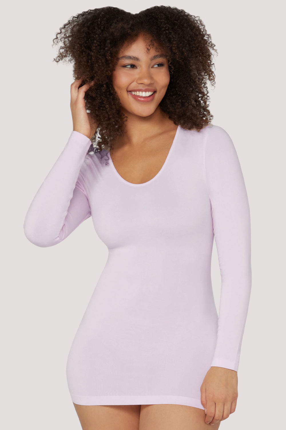 Women's natural comfortable Warm Tencel Modal Long Sleeve I Bella Bodies UK I Soft Lilac | Front