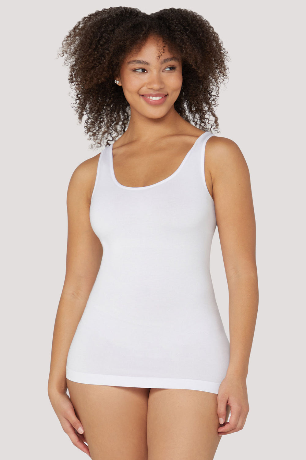 Eco-Friendly comfortable Tencel Modal Tank I Bella Bodies UK | White | Front