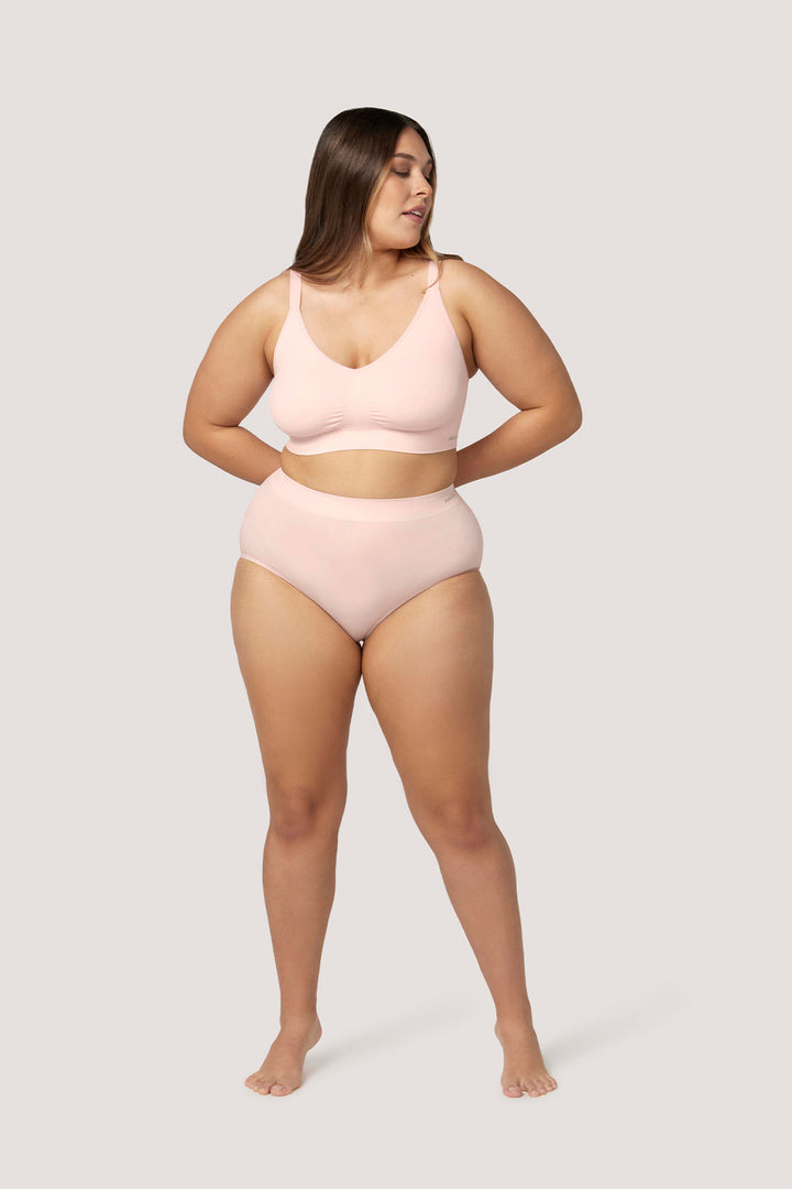 Women's super soft high waist underwear 2 pack | Bella Bodies UK | Pink Champagne