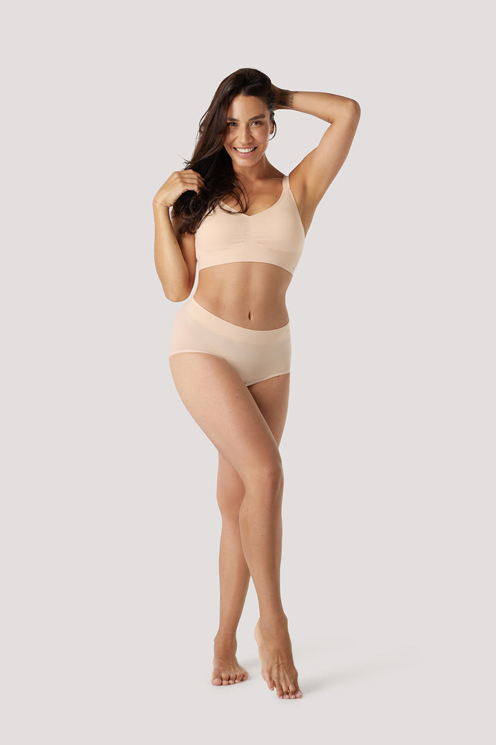 Women's super soft high waist underwear 2 pack | Bella Bodies UK | Soft Peach