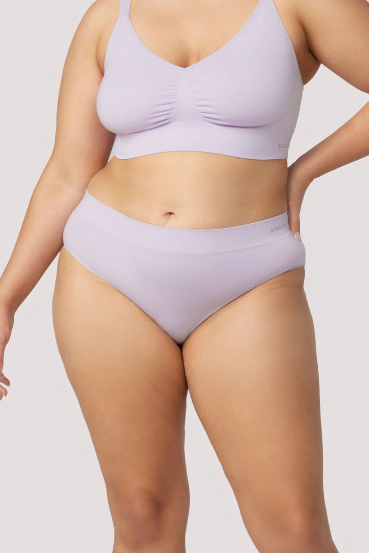 Women's breathable Full Coverage | Bamboo Underwear I Two Pack I Women's Comfortable Sustainable Underwear I Bella Bodies UK I Soft Lilac | Front