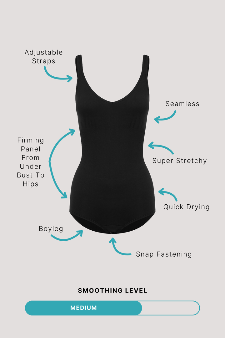 Shaping stretchy firming Bodysuit | Bella Bodies UK | Key Points
