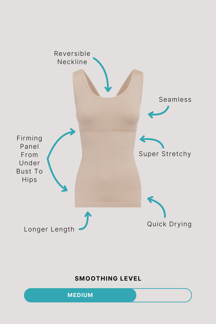 Women's Shapewear Smoothing Reversible Tank | Bella Bodies UK | Key points