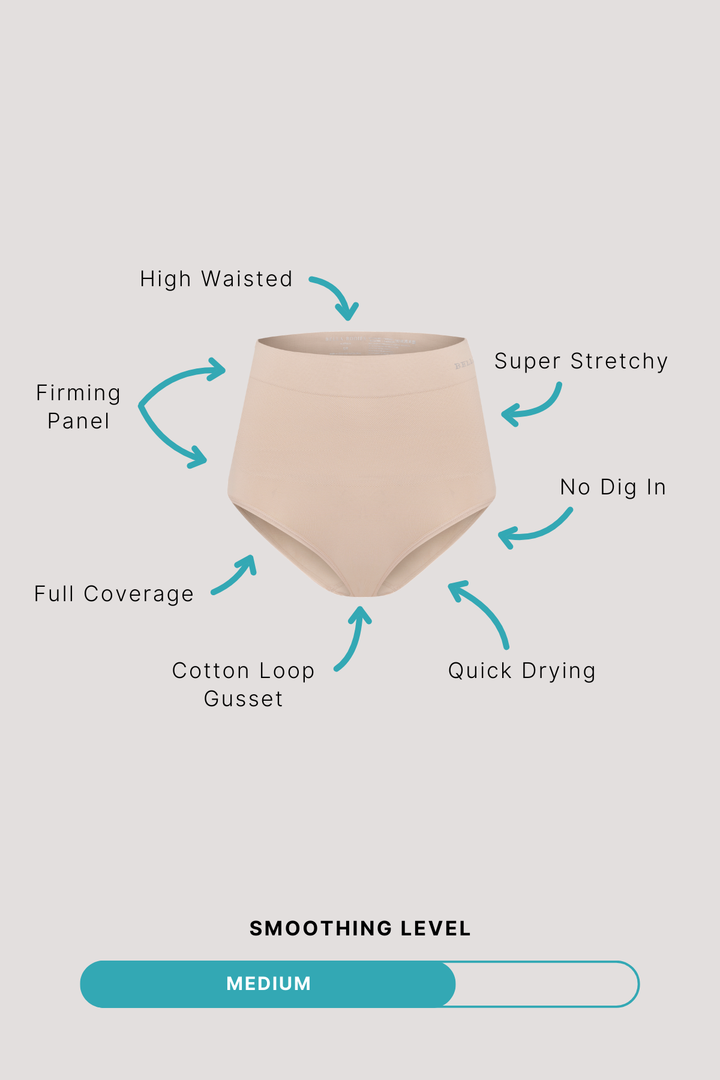 High Waist Smoothing and Firming, Full-Coverage Underwear | Bella Bodies UK | Key Points