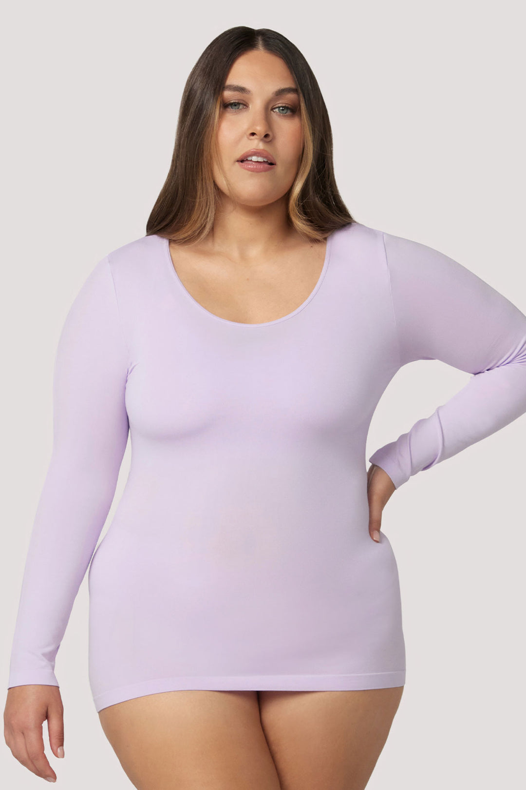 Women's natural comfortable Warm Tencel Modal Long Sleeve I Bella Bodies UK I Soft Lilac | Front