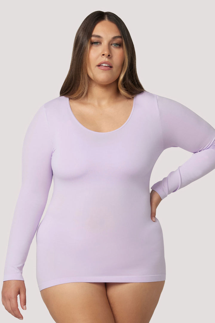 Women's natural comfortable Warm Tencel Modal Long Sleeve I Bella Bodies UK I Soft Lilac | Front