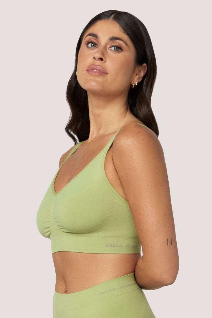 Wirefree Adjustable Comfortable Bras 2 pack | Bella Bodies UK | Pear | Side