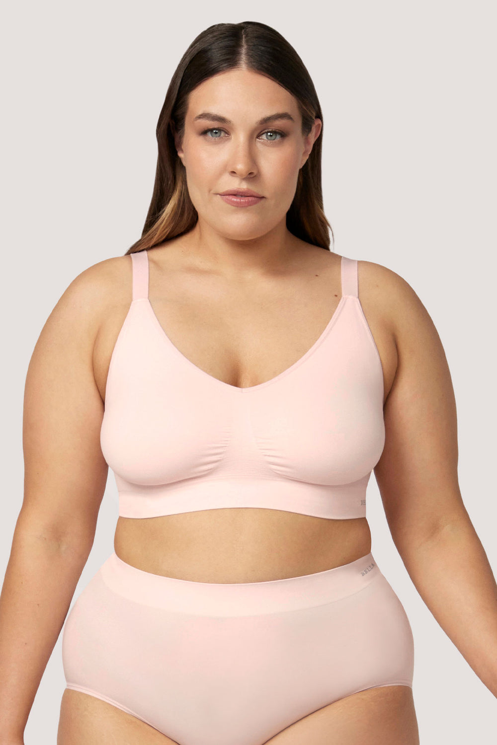 Wirefree Adjustable Comfortable Bras 2 pack | Bella Bodies UK | Pink Champagne | Front