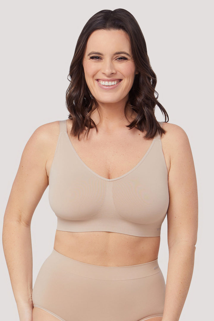 Wirefree Adjustable Comfortable Bras 2 pack | Bella Bodies UK | Sand