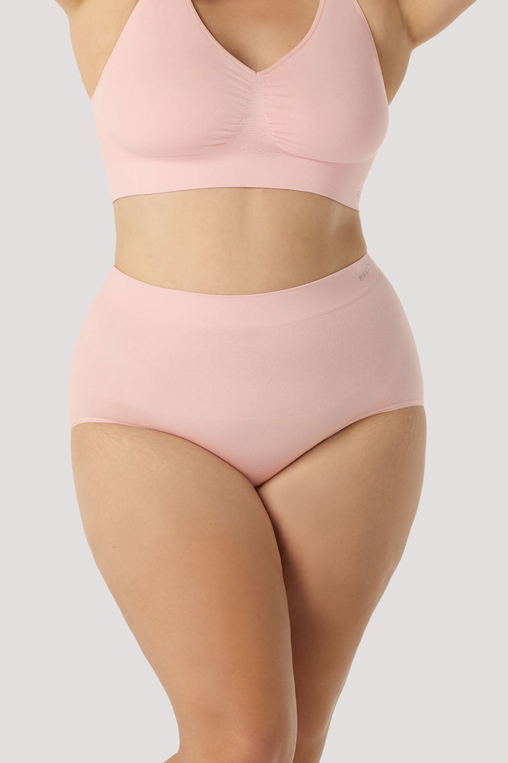 Bamboo Firming Underwear I Women's High Waist Comfortable Firming Underwear I Bella Bodies UK I Carnation Pink | Front