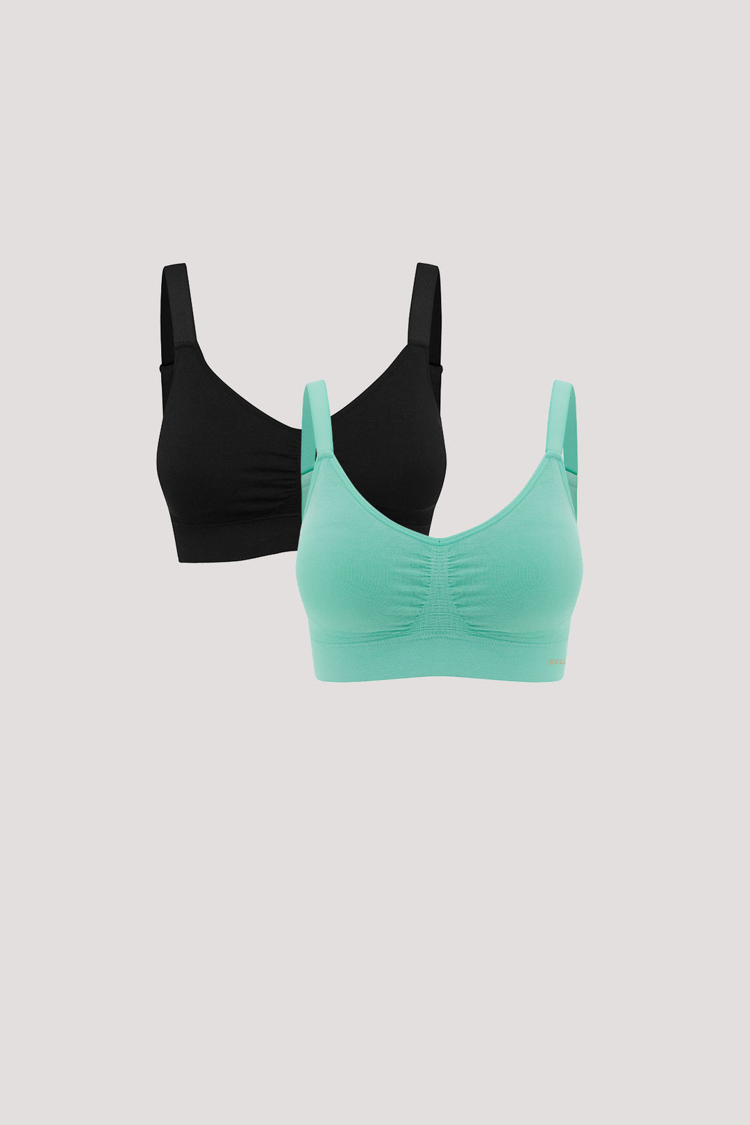 Women's everyday adjustable crop bra I Two Pack I Bella Bodies I Turquoise and Black