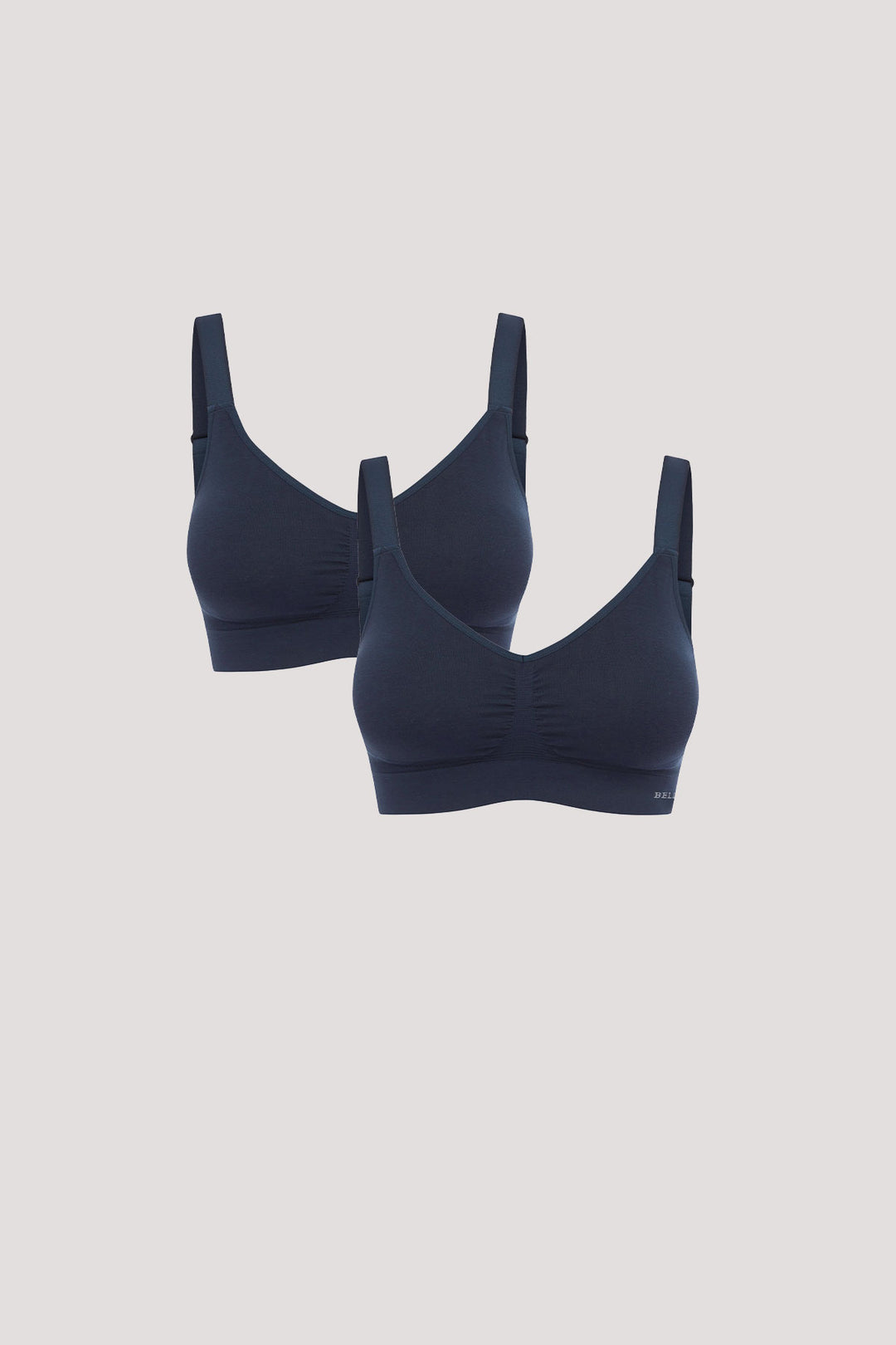 Women's every day bamboo bras | Bella Bodies UK | Bella Bamboo Viscose Adjustable Crop bra 2pk | Midnight and Midnight