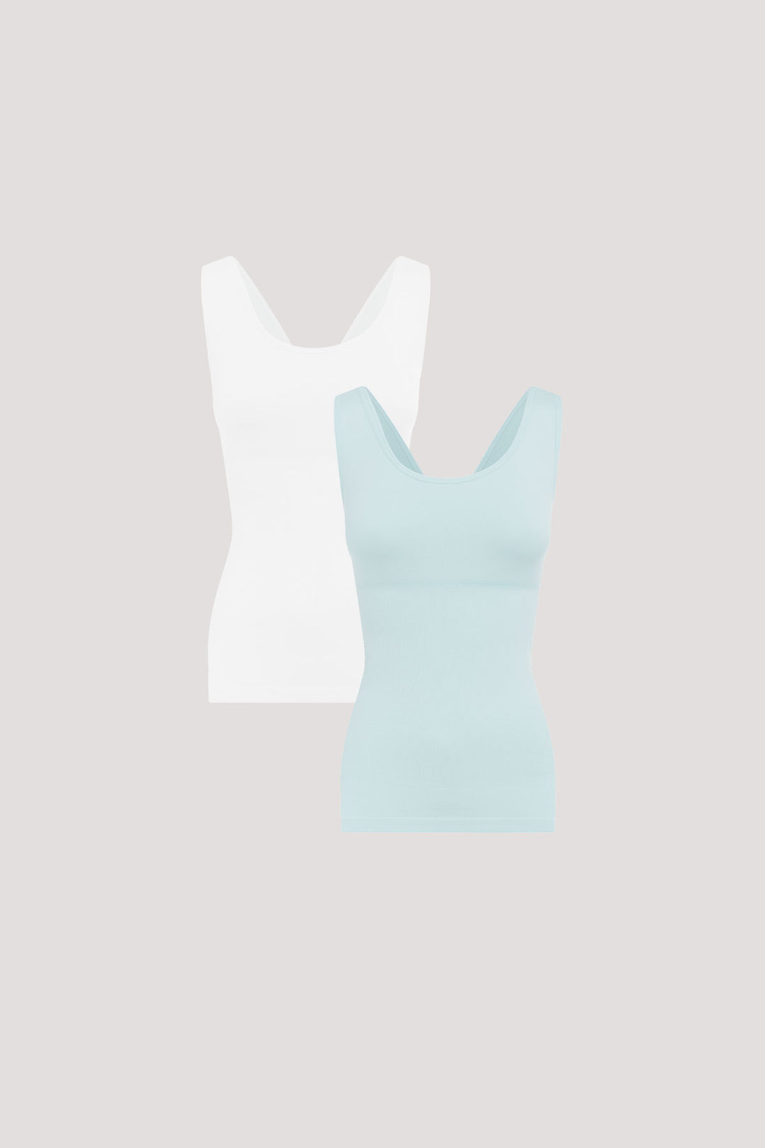 Women's Shaperwear Smoothing Reversible Tank 2 pack I Bella Bodies UK | White and Ice Blue