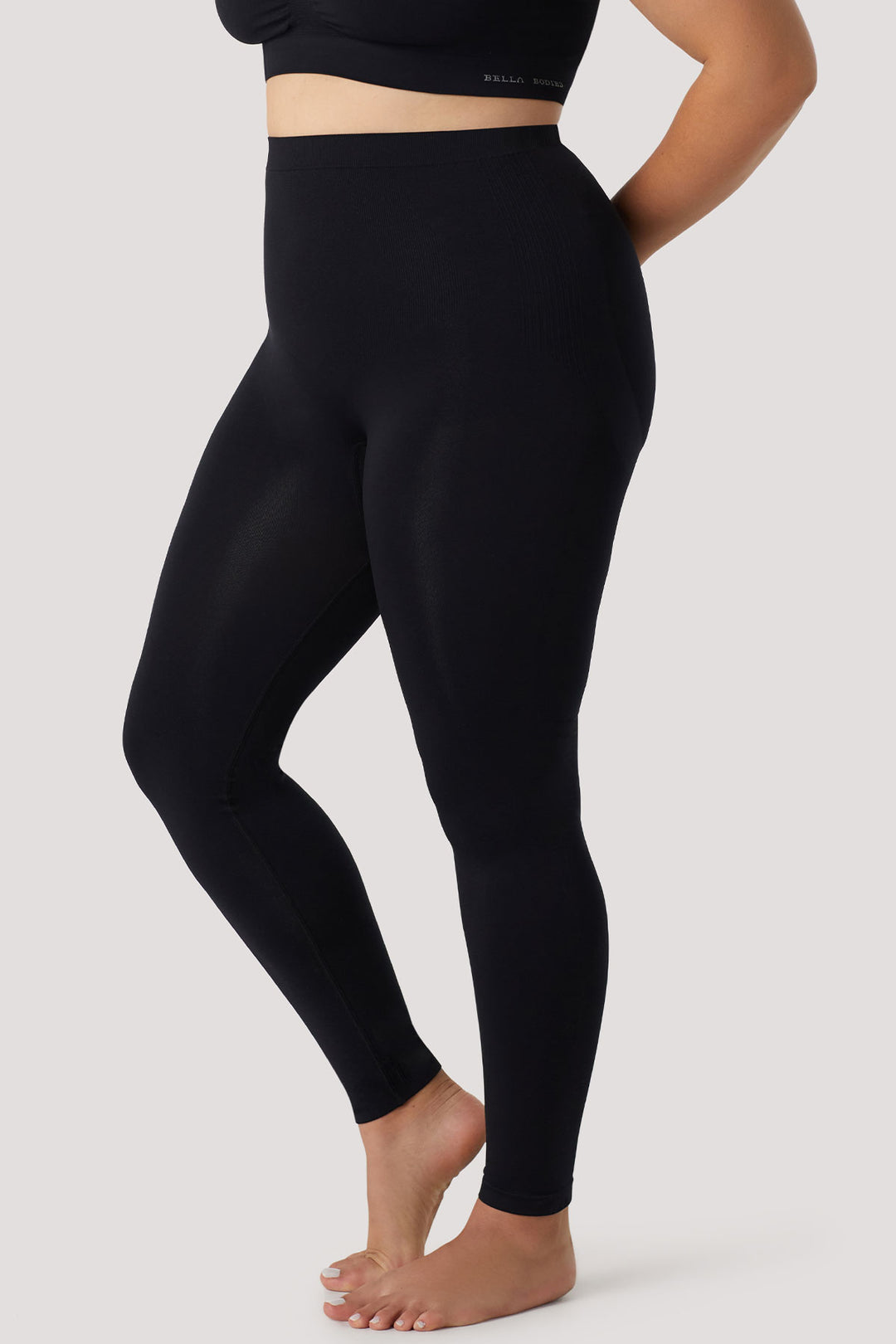 Women's Delicate Firming tights 2 Pack | Bella Bodies UK | Black | Side