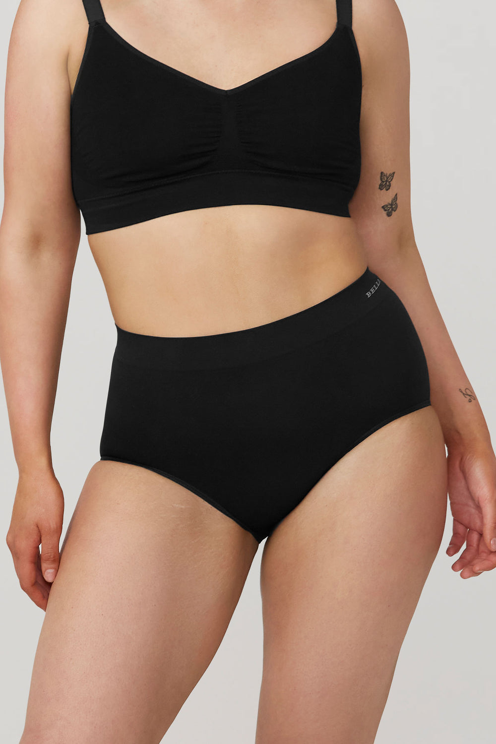 Eco-friendly High Waist Breathable Bamboo Underwear | Double pack | Bella Bodies UK | Black | Front